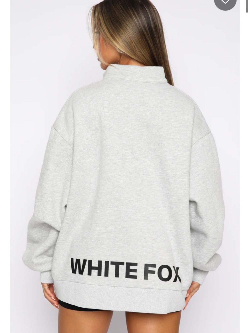 White Fox Caught Up With You Zip Front Sweater Grey Marle - Picture 2 of 6